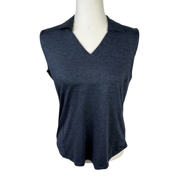Lady Hagen Golf Shirt Essentials Collared Navy Blue Space Dye Sleeveless Size M - Picture 1 of 8